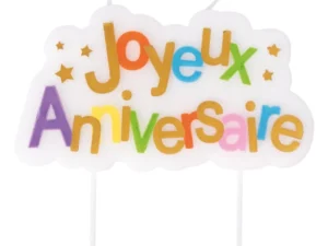 Bougie Joyeux Anniversaire – multicolore