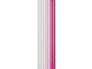 Bougies – 14,5cm – lot de 12 – roses pailletées